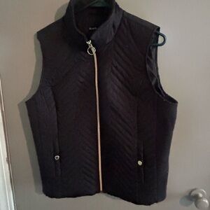 Black Rivet Black Quilted Sleeveless Vest